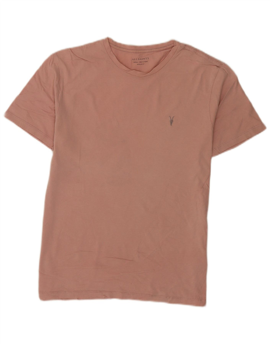 All Saints T-Shirt Regular Fit Homme Rose Moyen Coton