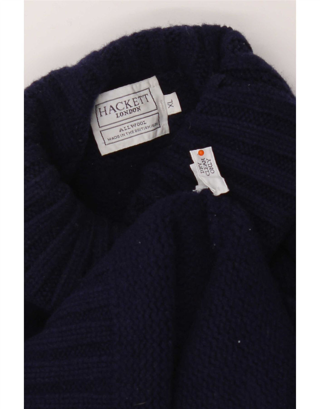 Hackett Pull Col Roulé Femme UK 18 XL Bleu Marine Colorblock Laine