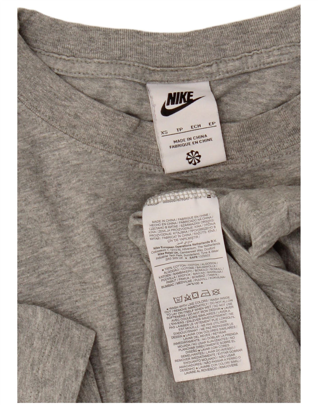 Nike Mens T-Shirt Top XS Gris Moucheté Coton