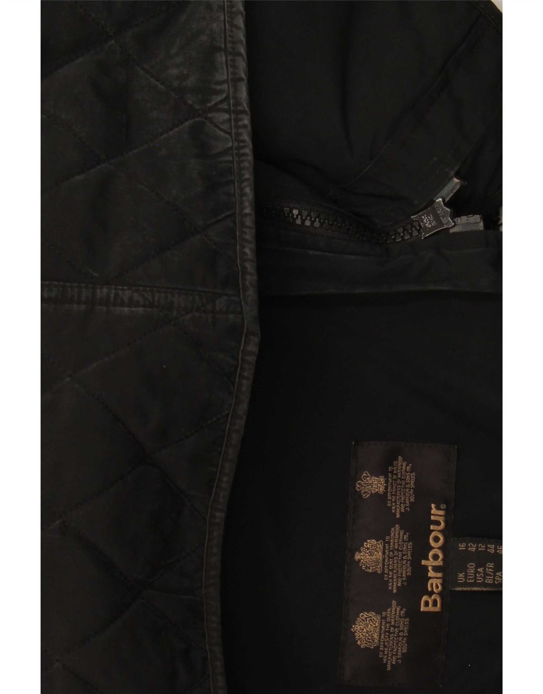 Barbour Veste matelassée pour femme UK 16 Large Noir Polyamide