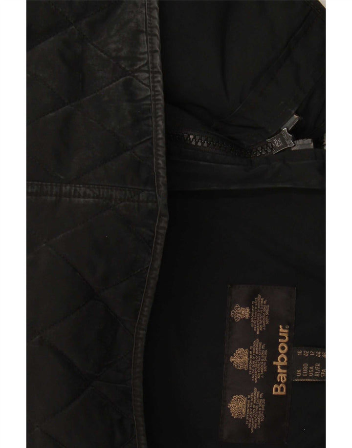 Barbour Veste matelassée pour femme UK 16 Large Noir Polyamide