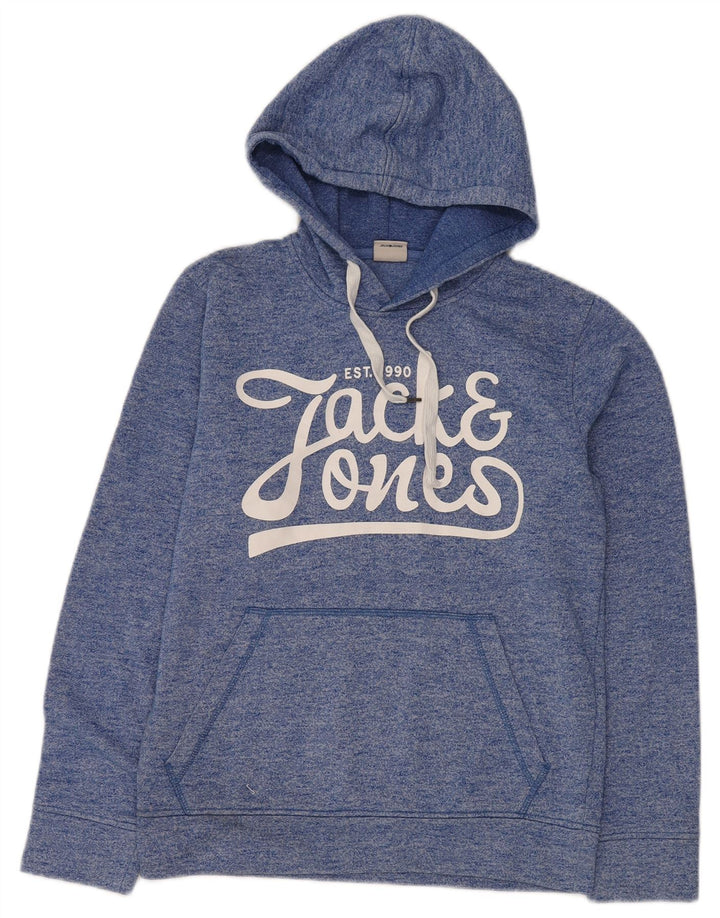 Jack & Jones Pull à capuche graphique pour homme en polyester moucheté petit bleu