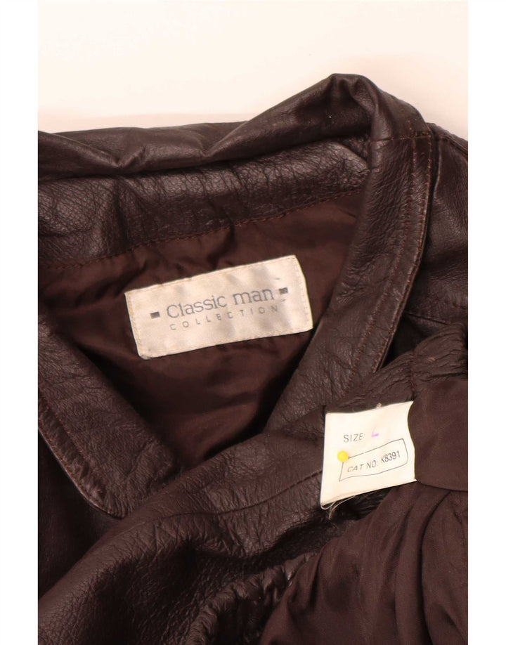 veste en cuir homme vintage UK 40 Grand Marron