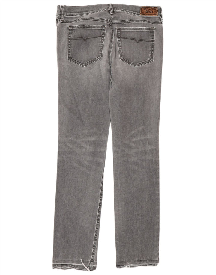 Diesel Femme Regular Slim Jean Droit W31 L32 Gris Coton