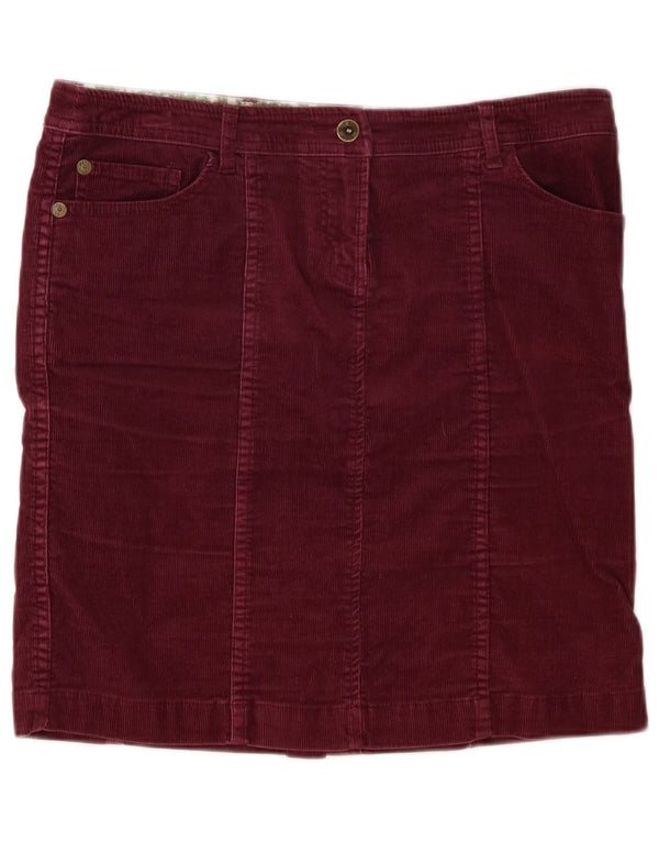 Fat Face Jupe en velours côtelé pour femme UK 10 Small W32 Coton bordeaux