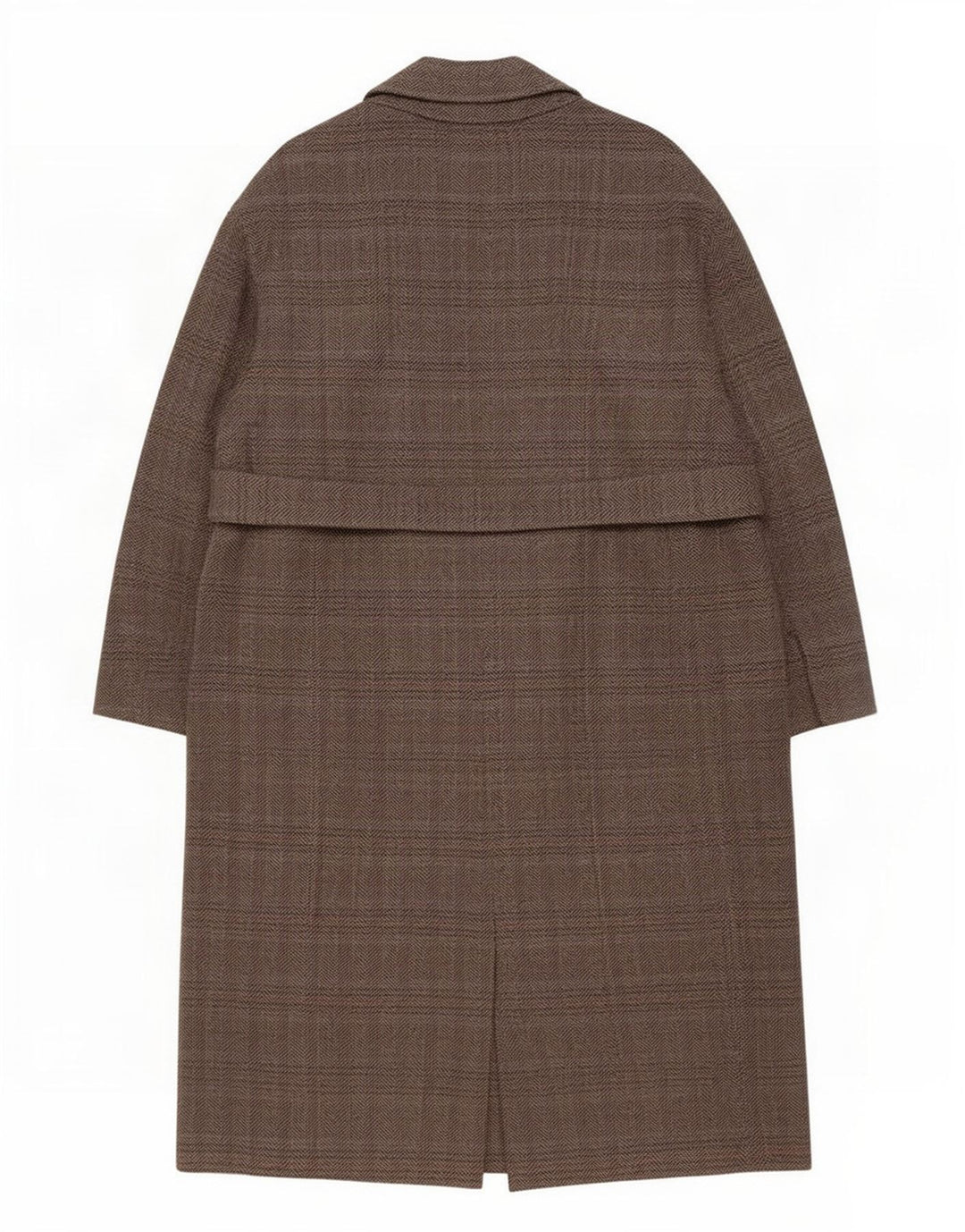 Zara Womens Overcoat UK 16 Large Laine à Chevrons Gris