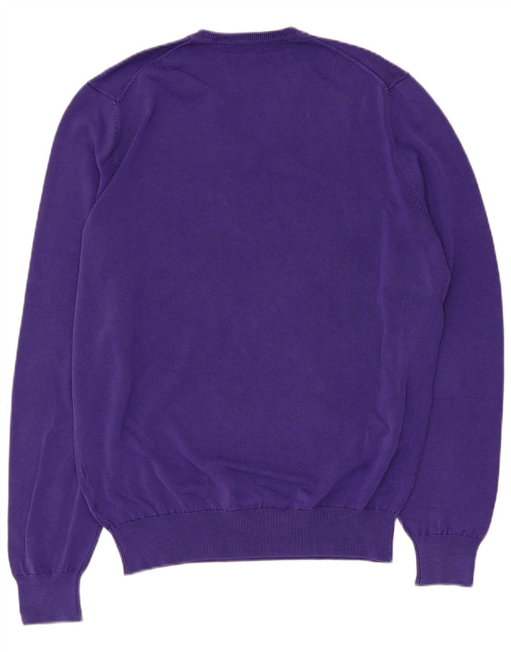 Massimo Dutti Pull col V Homme Violet Moyen Coton