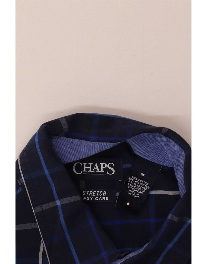 Chaps Chemise Easy Care Homme Bleu Marine Moyen à Carreaux Coton
