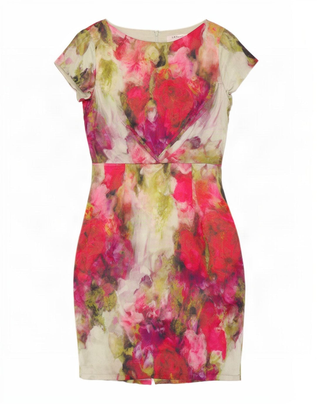 L.K. Bennett Robe fourreau pour femme UK 12 Soie florale multicolore moyenne