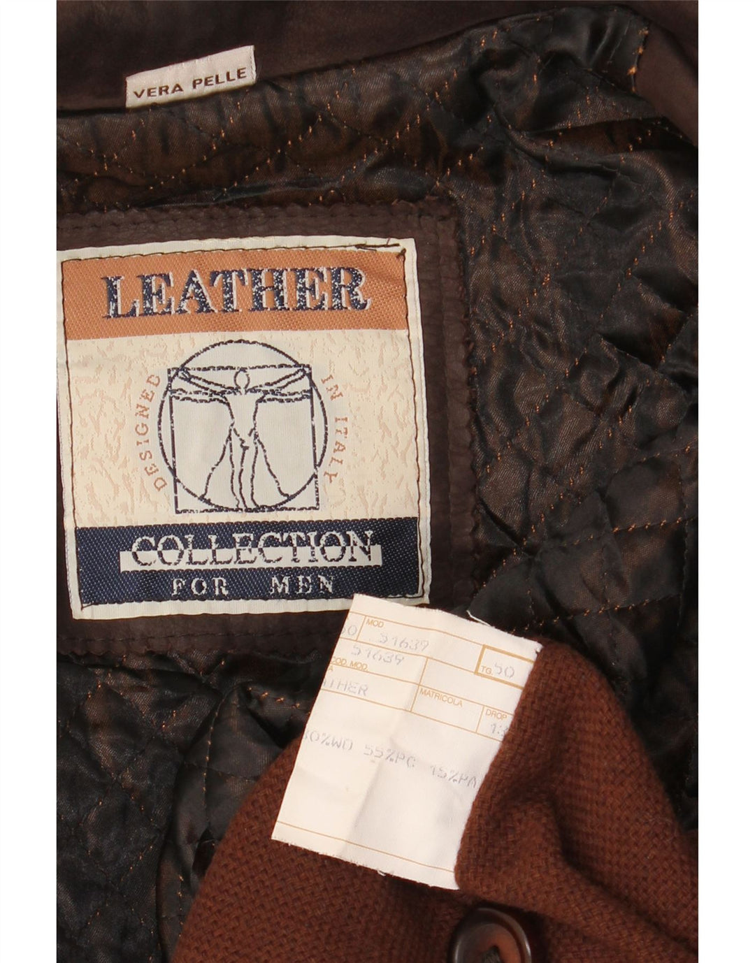 Manteau en cuir homme vintage IT 50 grand cuir marron