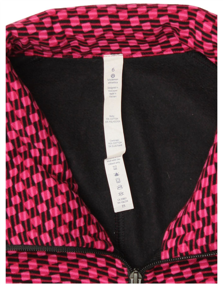 LULULEMON Womens Oversized Tracksuit Top Jacket UK 6 XS Pink Colourblock