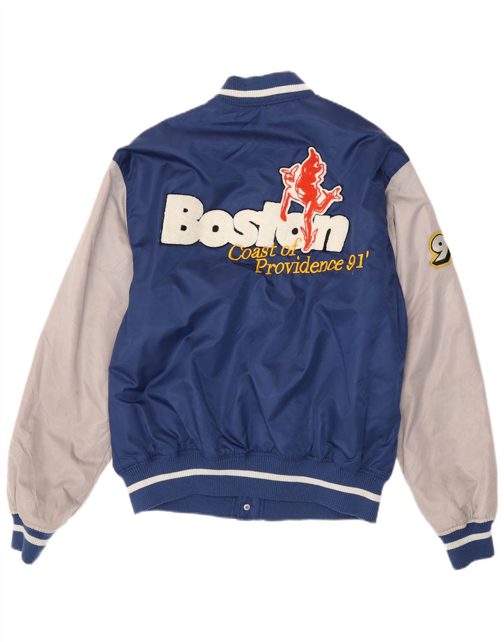 Pull & Bear Boston Varsity Jacket Homme UK 38 Bleu Moyen Colorblock