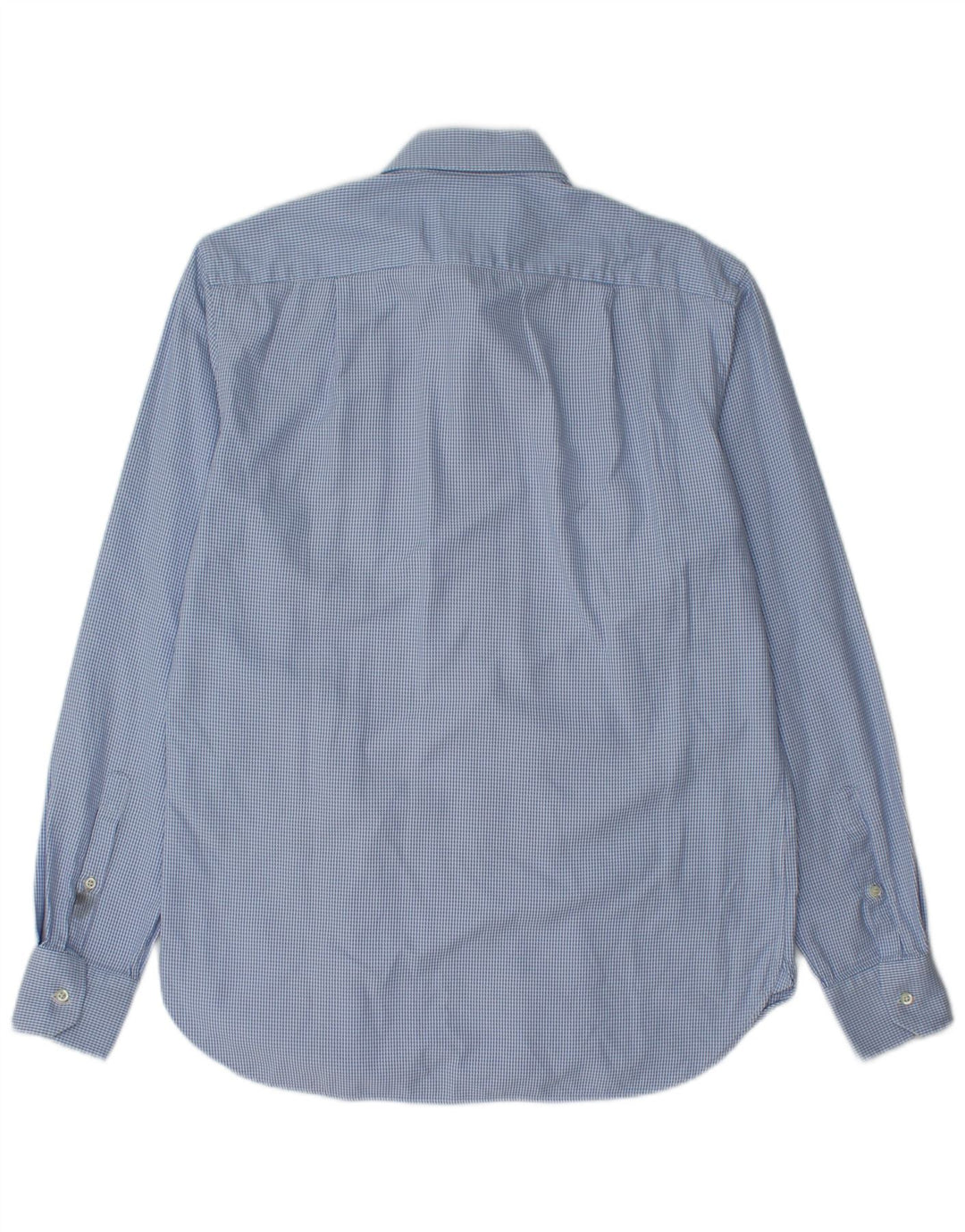Boggi Mens Custom Fit Shirt Taille 40 15 1/2 Coton pied-de-poule bleu moyen