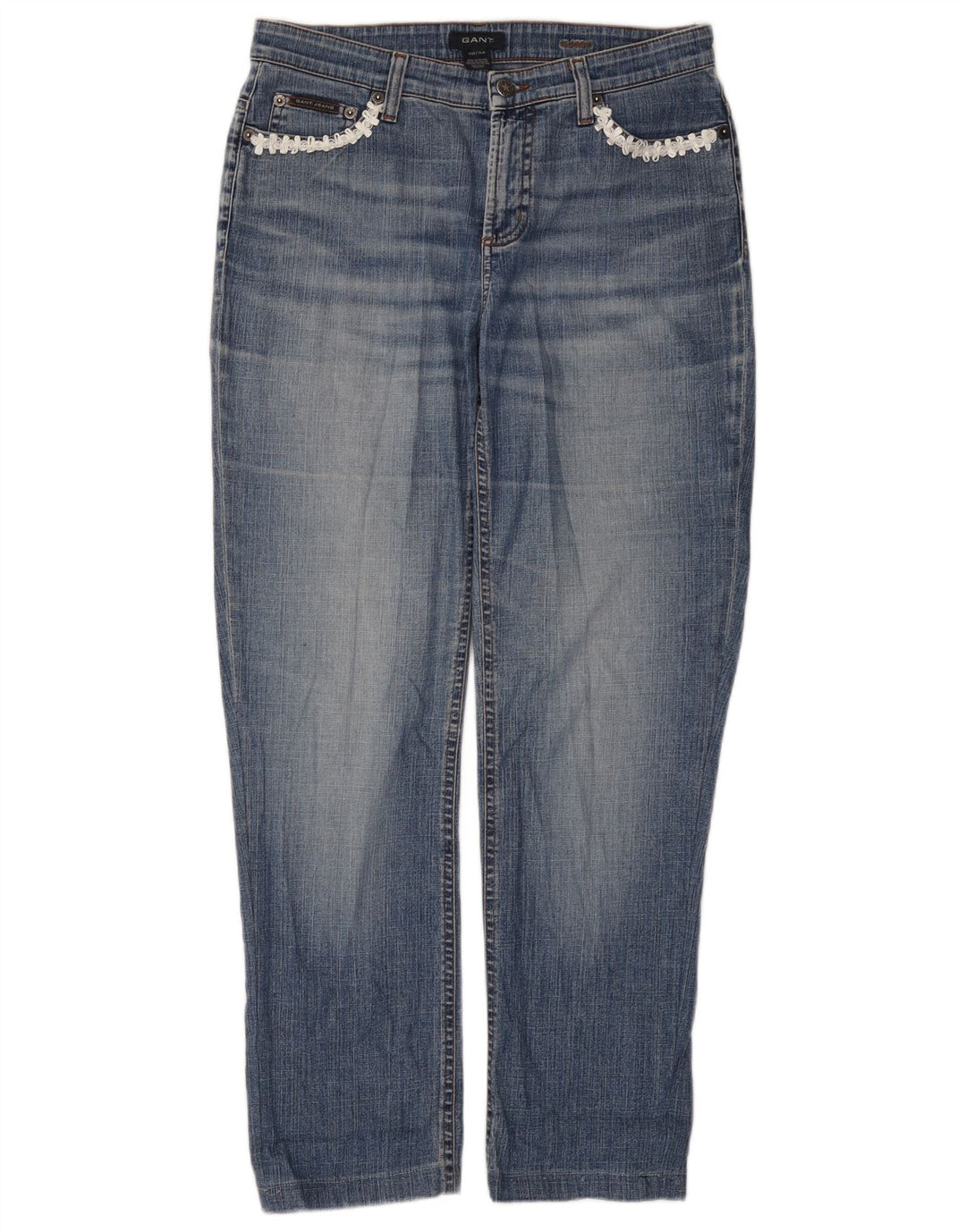 Gant Jean Droit Femme W30 L28 Bleu Coton
