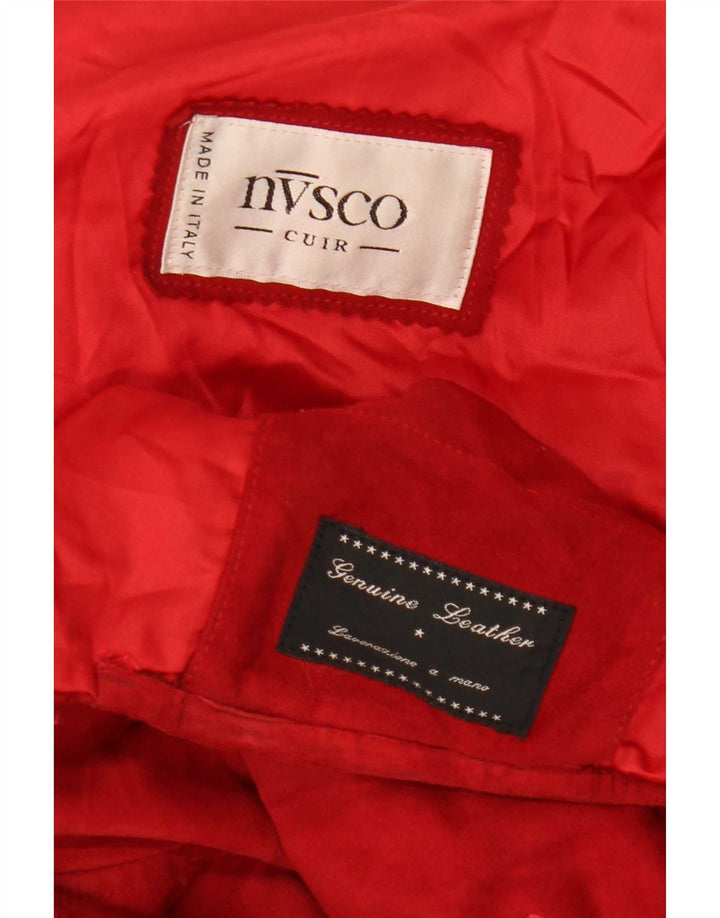 NVSCO Veste en daim pour femme UK 18 XL Cuir rouge
