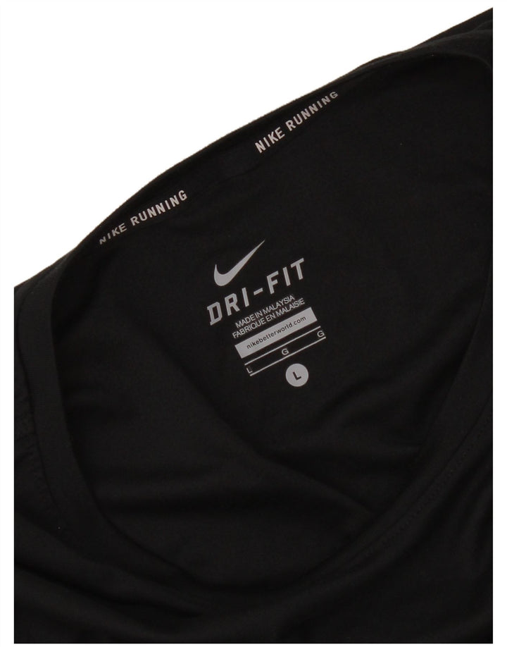 Nike Haut Dri Fit à manches longues pour femme UK 14 Large Noir