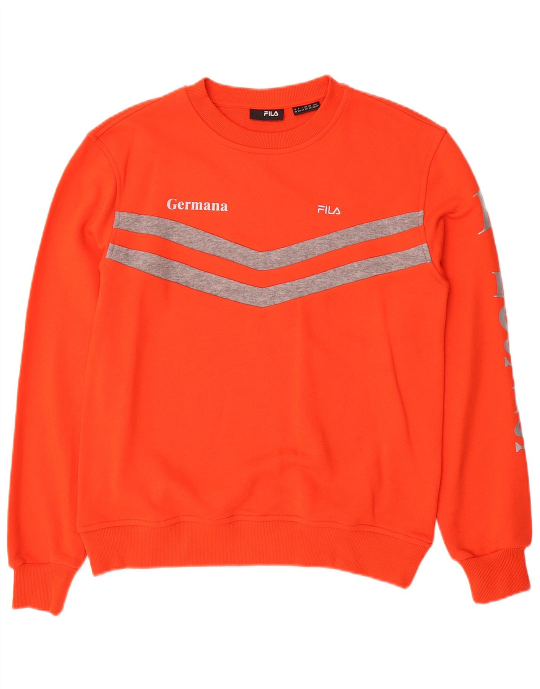 FILA Sweat-shirt graphique pour homme XS en coton color block orange