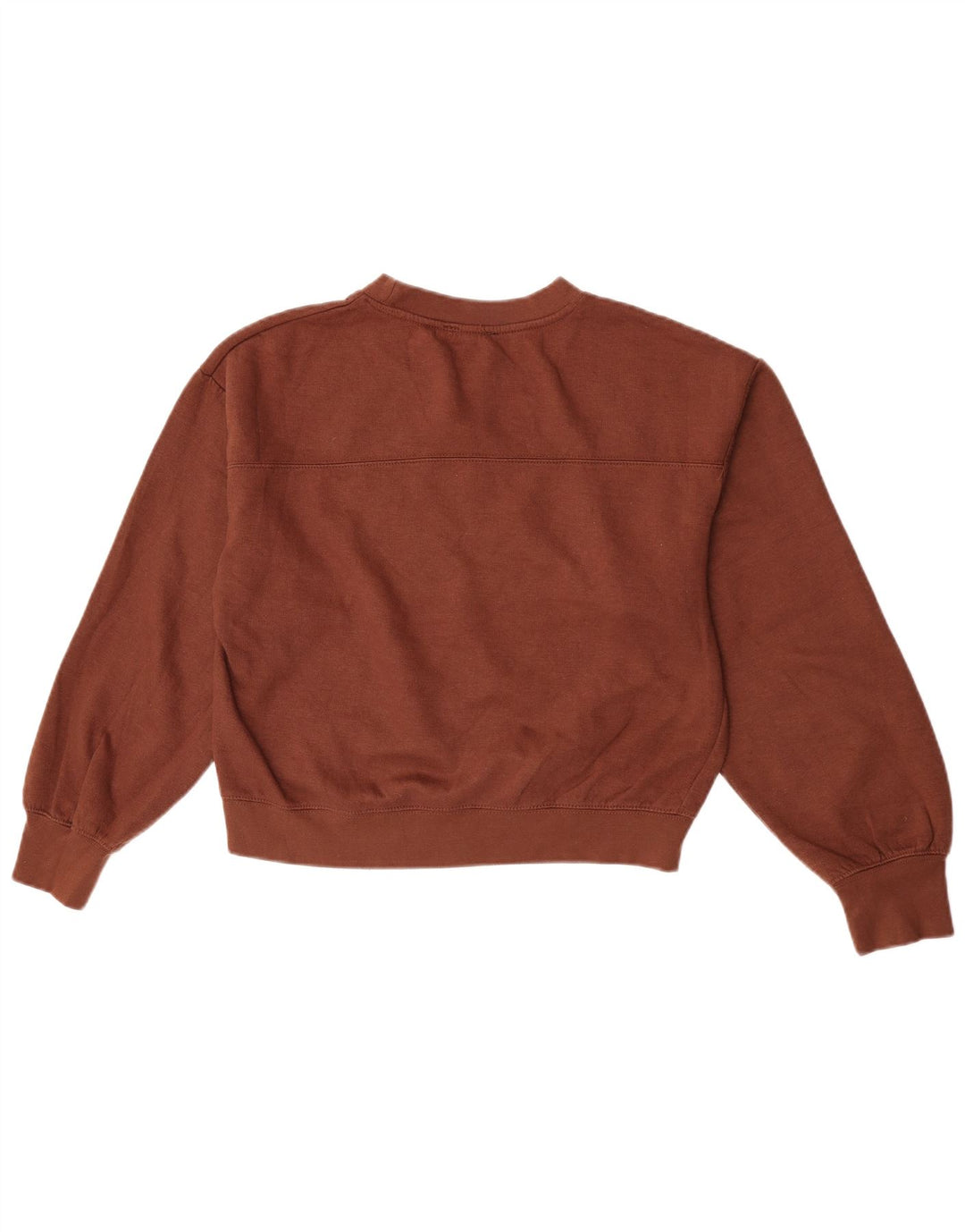 Zara Womens Crop Sweatshirt Jumper UK 14 Marron Moyen