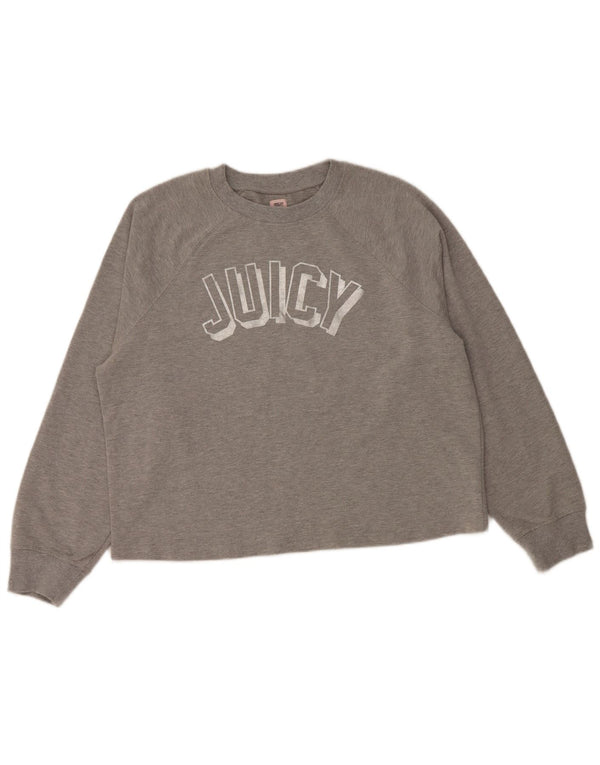 JUICY COUTURE Sweat-shirt graphique pour femme UK 18 XL Coton gris