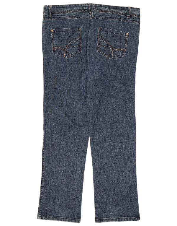 M&Co Femme Petite Jean Droit UK 14 Large W34 L27 Bleu Coton