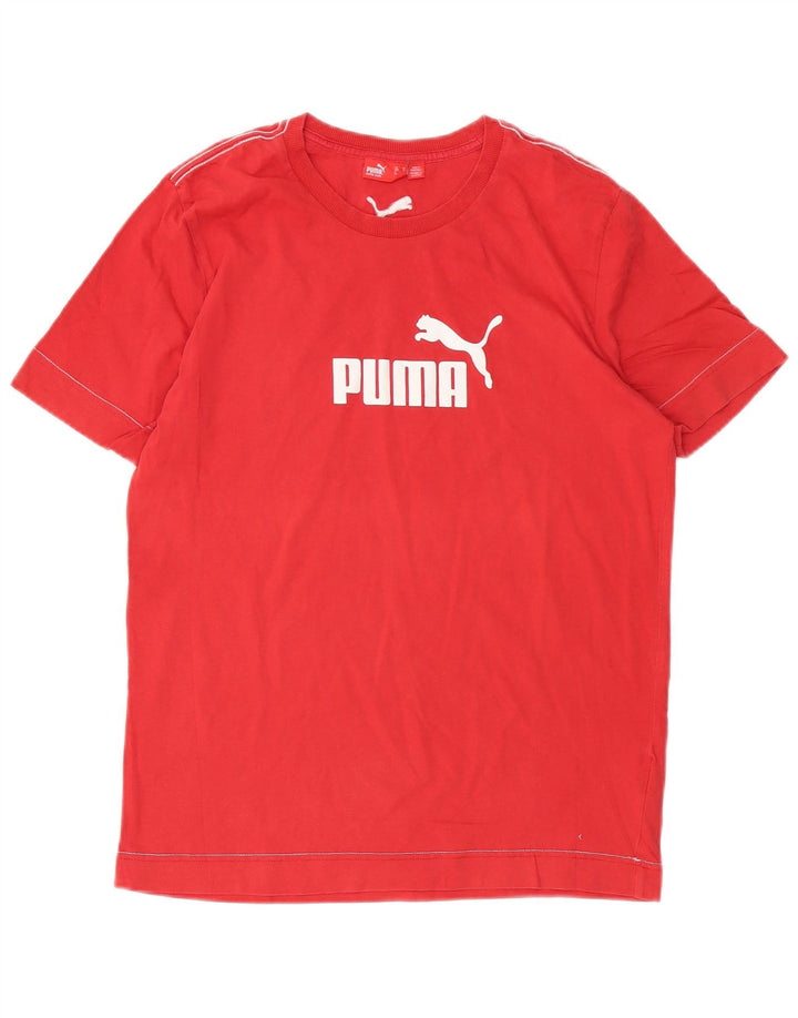 PUMA T-Shirt Graphique Homme Rouge Moyen Coton