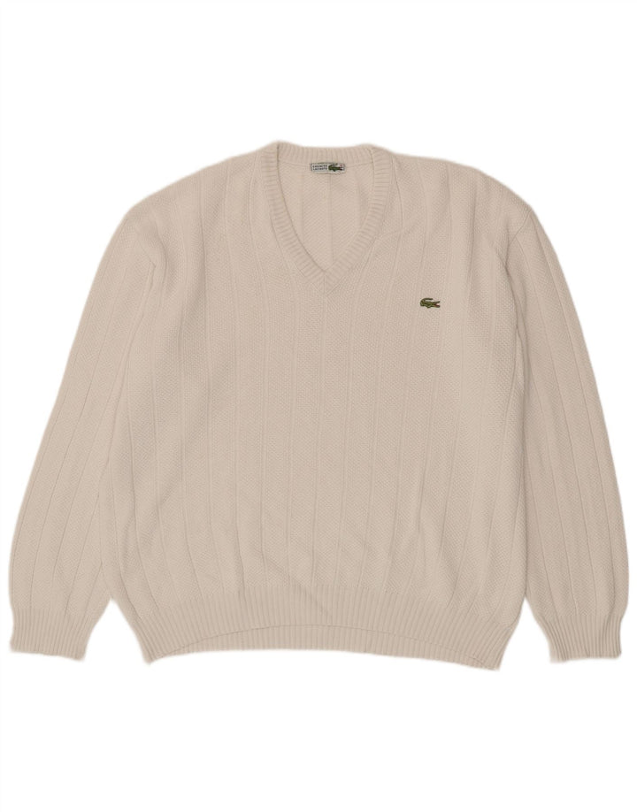 Lacoste Pull col V pour homme Taille 6 XL Blanc