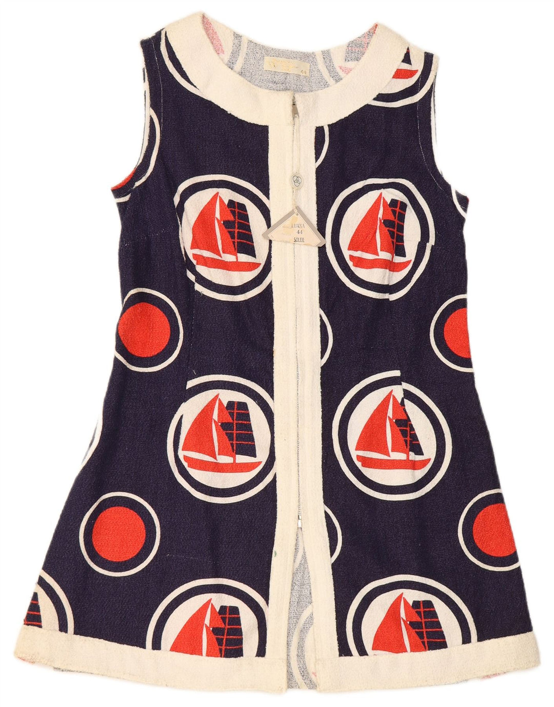 Luna Robe trapèze sans manches pour femme IT 44 Bleu marine moyen géométrique