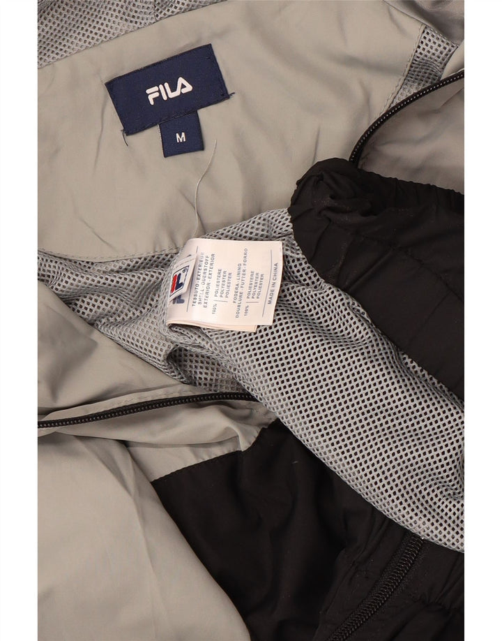 FILA Veste de pluie à capuche pour homme UK 38 Gris moyen Polyester colour block