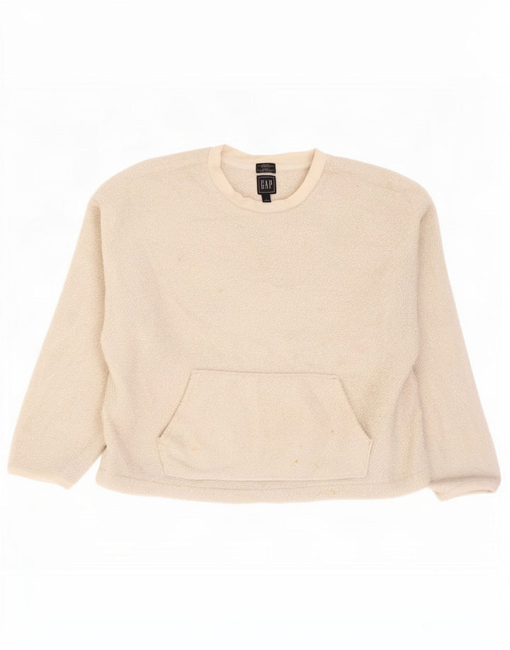 Gap Pull Polaire Femme UK 16 Large Blanc Cassé Polyester