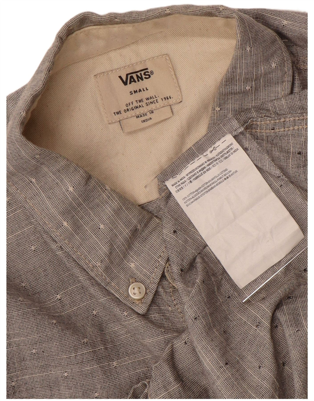 Vans Chemise Homme Petit Gris Moucheté Coton