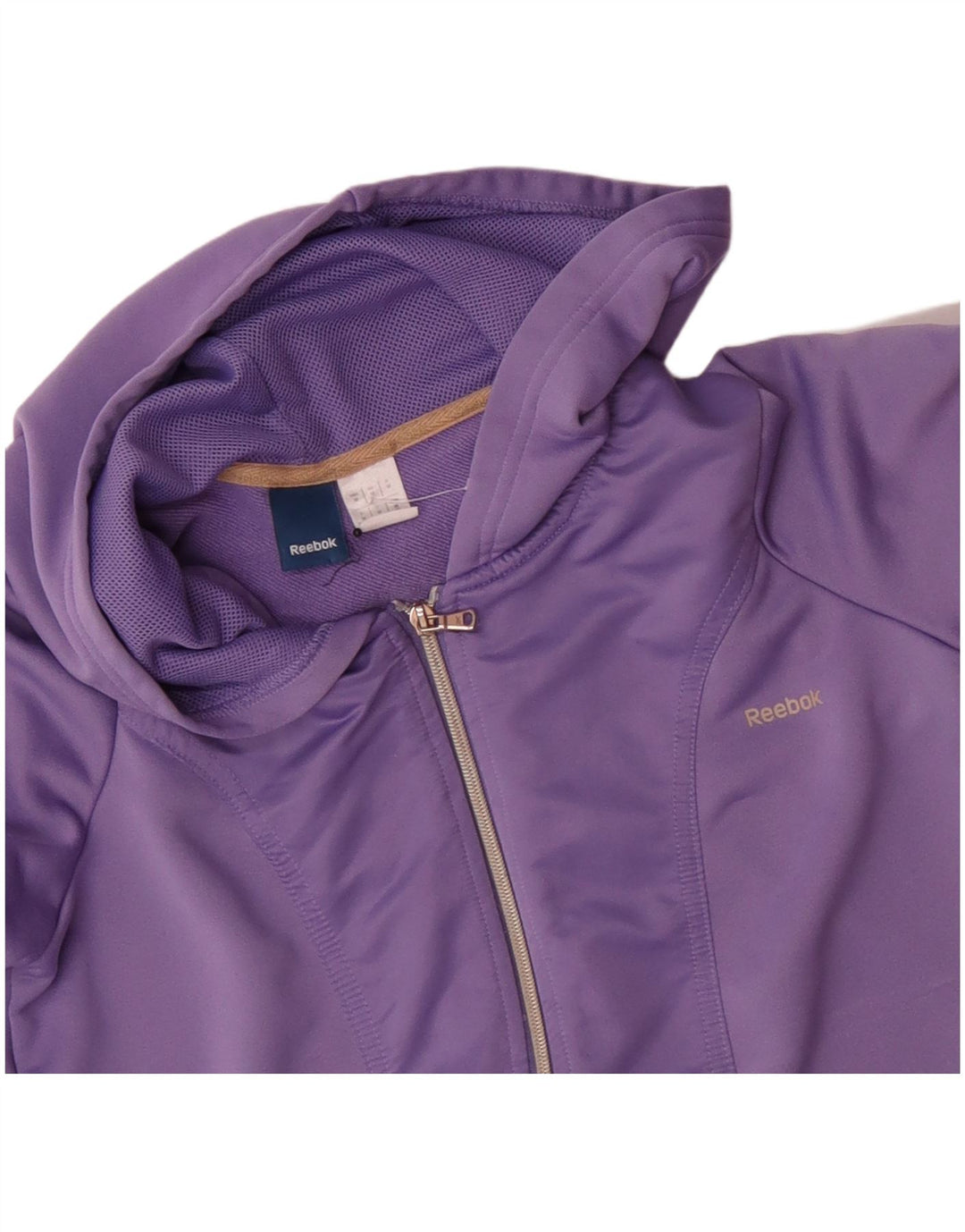 Reebok Pull à capuche zippé pour femme UK 12 Violet moyen Polyester