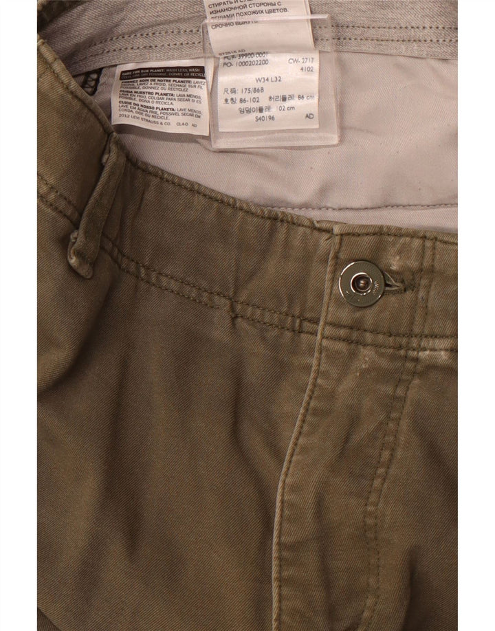 DOCKERS Pantalon Chino Slim Homme W34 L32 Kaki Coton