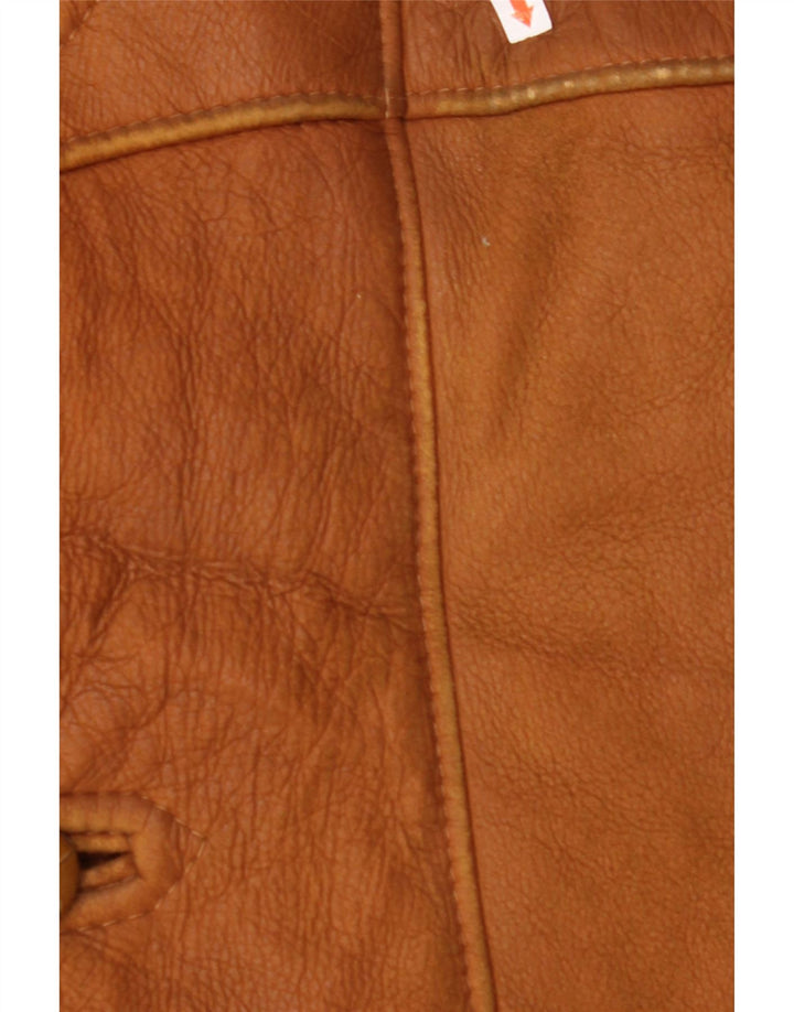 MABRUN Veste en peau de mouton pour homme UK 36 Petit cuir marron