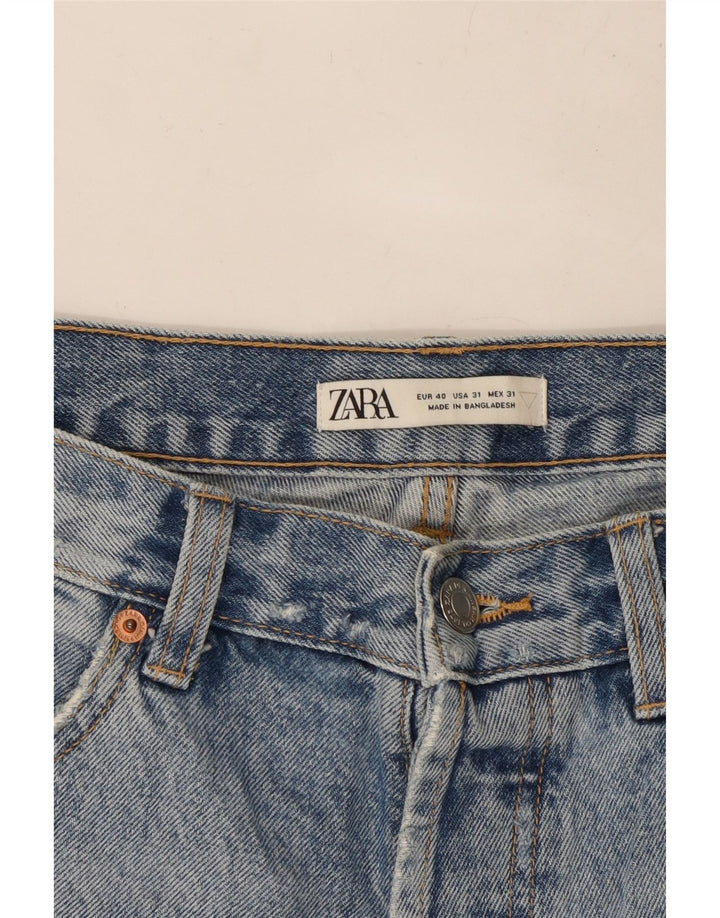 ZARA Short en jean vieilli W31 pour homme en coton bleu moyen