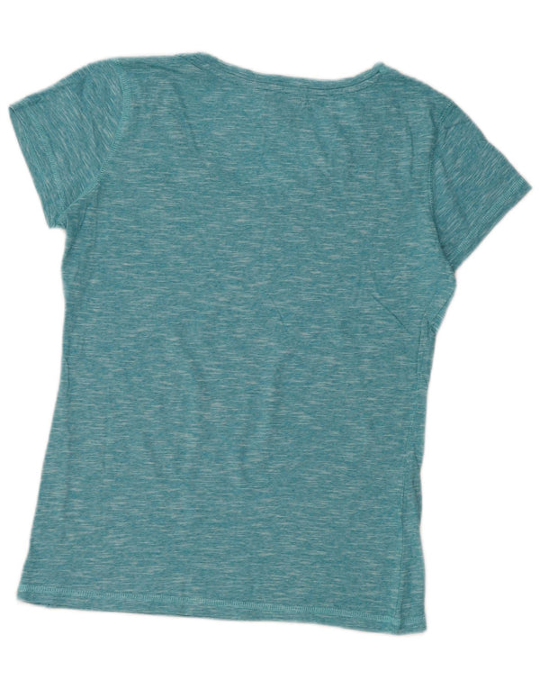 U.S. Polo Assn. T-Shirt Femme Top UK 10 Petit Coton Moucheté Turquoise