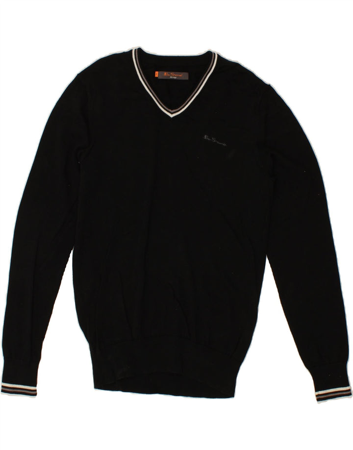 BEN SHERMAN Pull Heritage Col V Homme Noir Moyen Coton