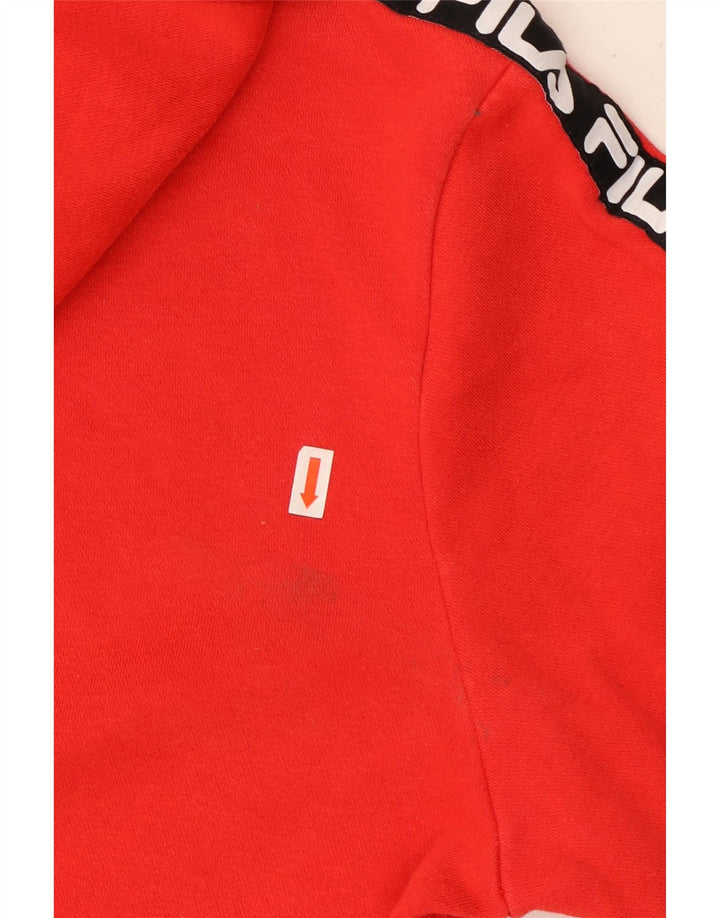 FILA Pull à capuche graphique pour homme en coton color block Rouge Taille S