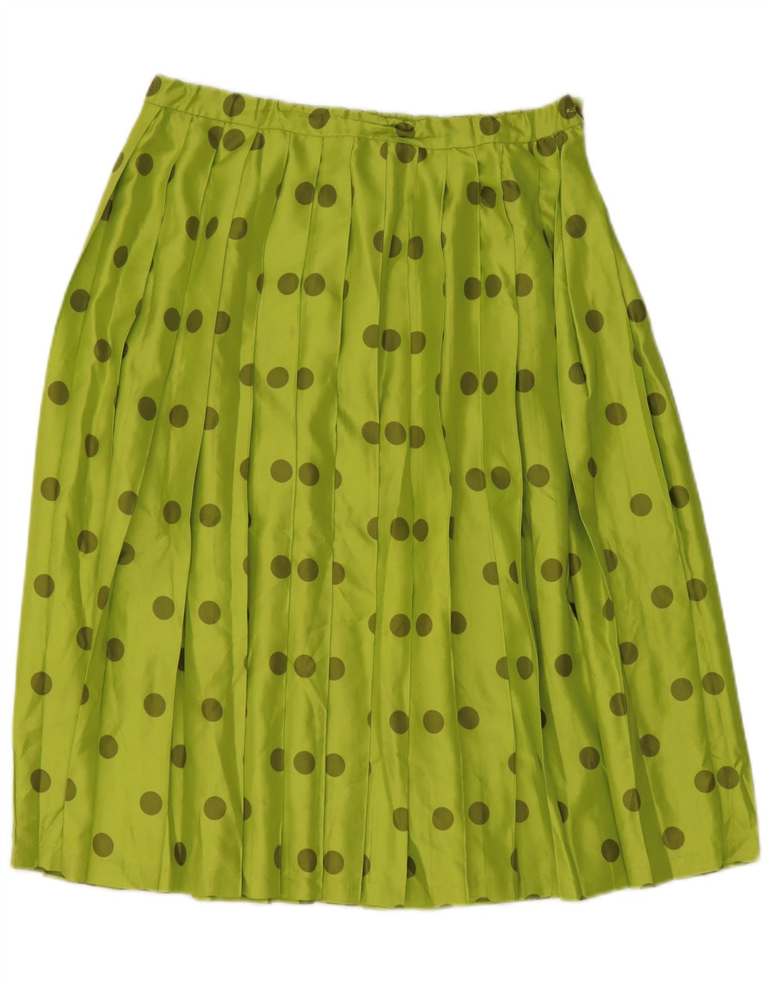 VINTAGE Jupe Plissée Femme W30 Pois Vert Moyen