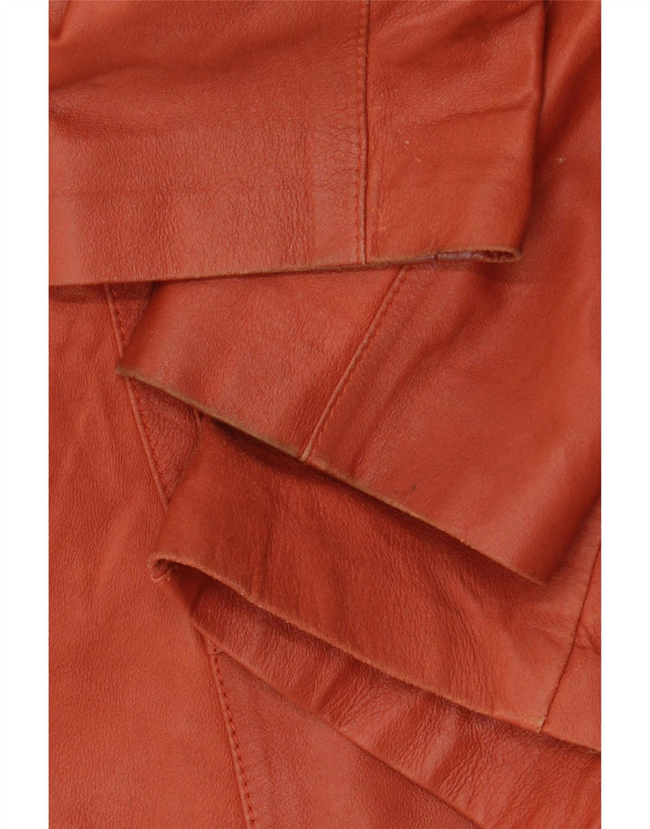 ELEGANCE PARIS Veste Blazer 2 Boutons Femme UK 20 2XL Cuir Marron