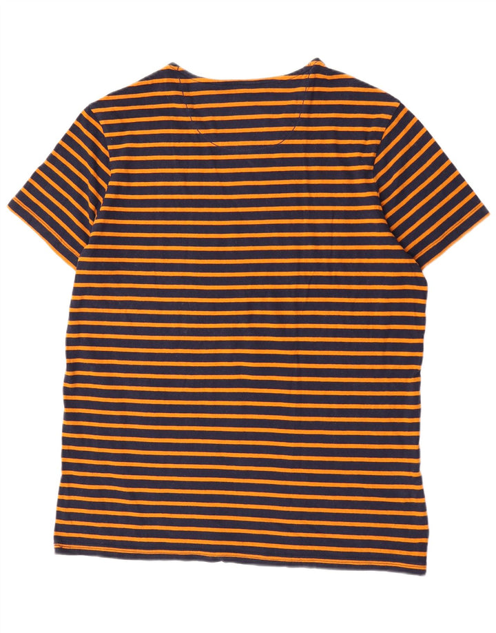 G-Star T-Shirt Homme Top XL Orange Rayé