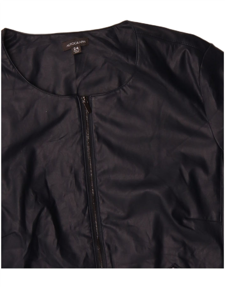 Marks & Spencer Blouson aviateur autographe pour femme UK 24 4XL Bleu marine