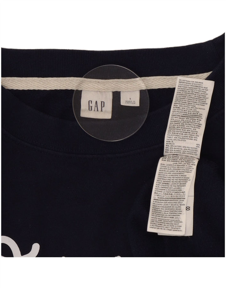 Gap Sweat-shirt graphique surdimensionné pour femme UK 10 Petit coton bleu marine