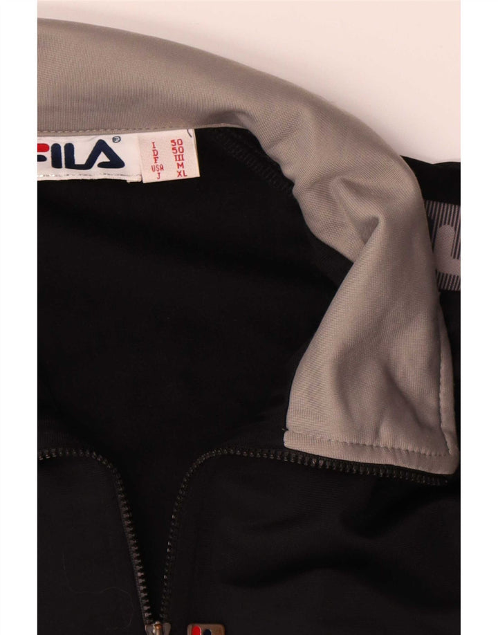 Fila Veste de survêtement graphique pour homme IT 50 Noir moyen Colourblock