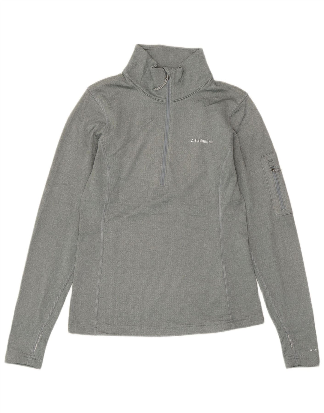COLUMBIA Hommes Omni-Wick Zip Neck Pull Survêtement Top XS Gris Polyester
