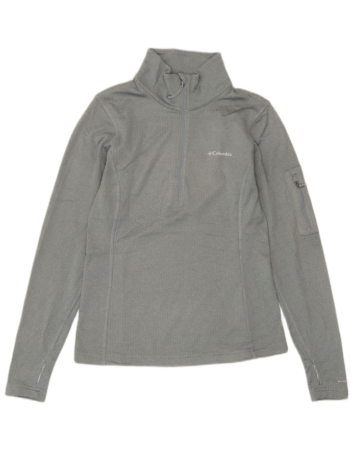 COLUMBIA Hommes Omni-Wick Zip Neck Pull Survêtement Top XS Gris Polyester