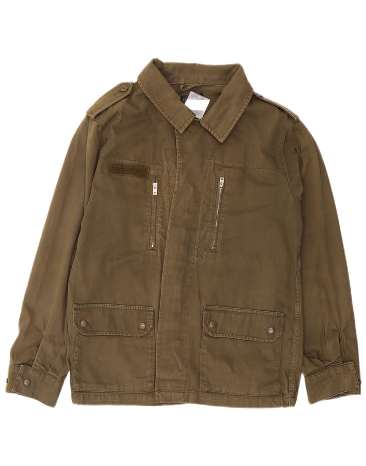 TOPSHOP Veste militaire surdimensionnée pour femme UK 10 Petit coton kaki