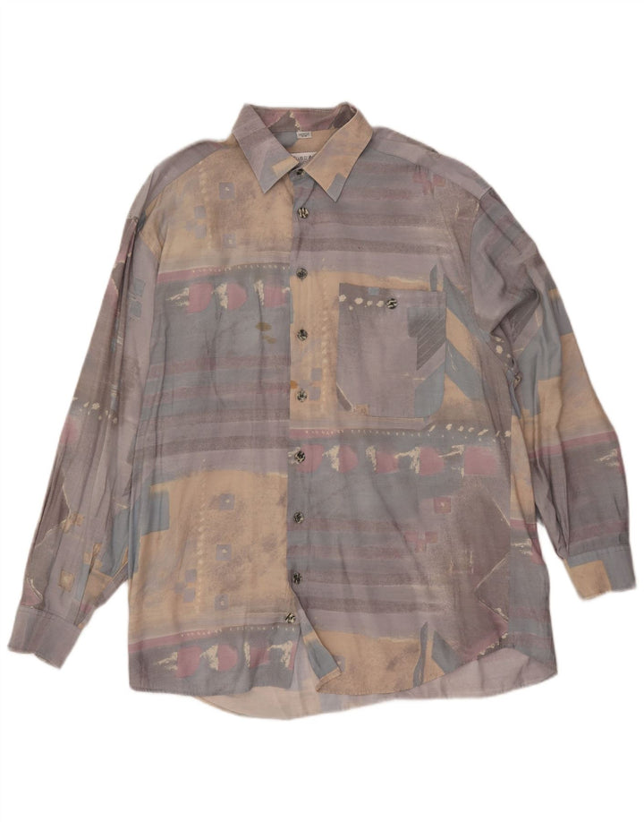 Club D'Amingo Chemise Homme Taille 41/42 Grand Patchwork Multicolore