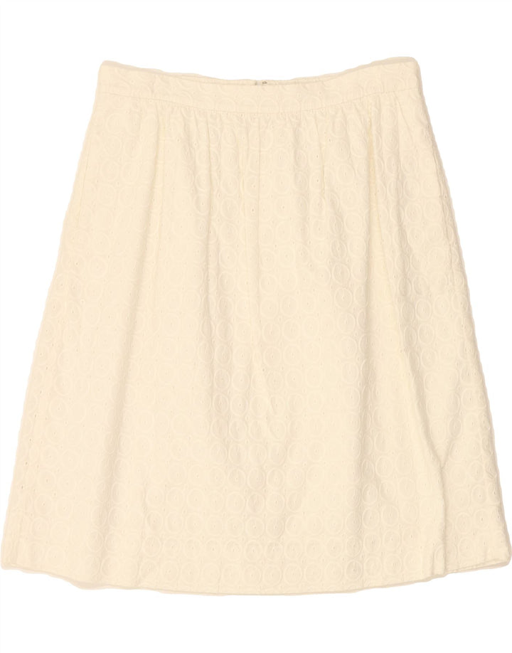 J. CREW Womens A-Line Skirt US 6 Medium W30  White Cotton Vintage J. Crew and Second-Hand J. Crew from Messina Hembry 