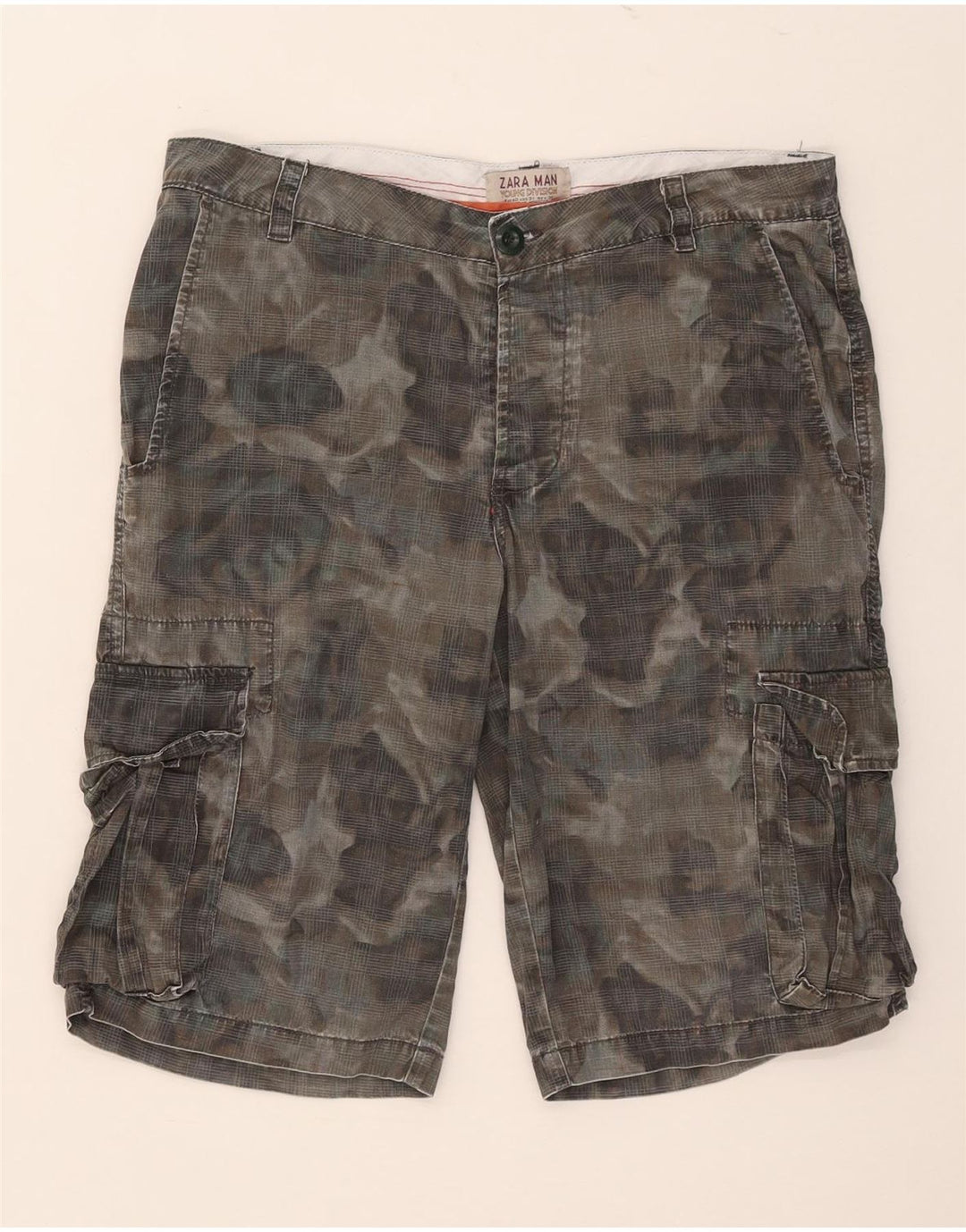 Zara Short cargo pour homme EU 40 Medium W31 Kaki Coton