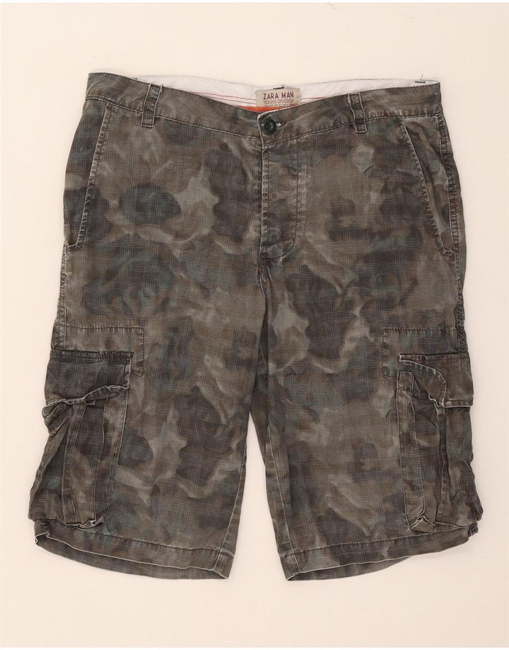 Zara Short cargo pour homme EU 40 Medium W31 Kaki Coton